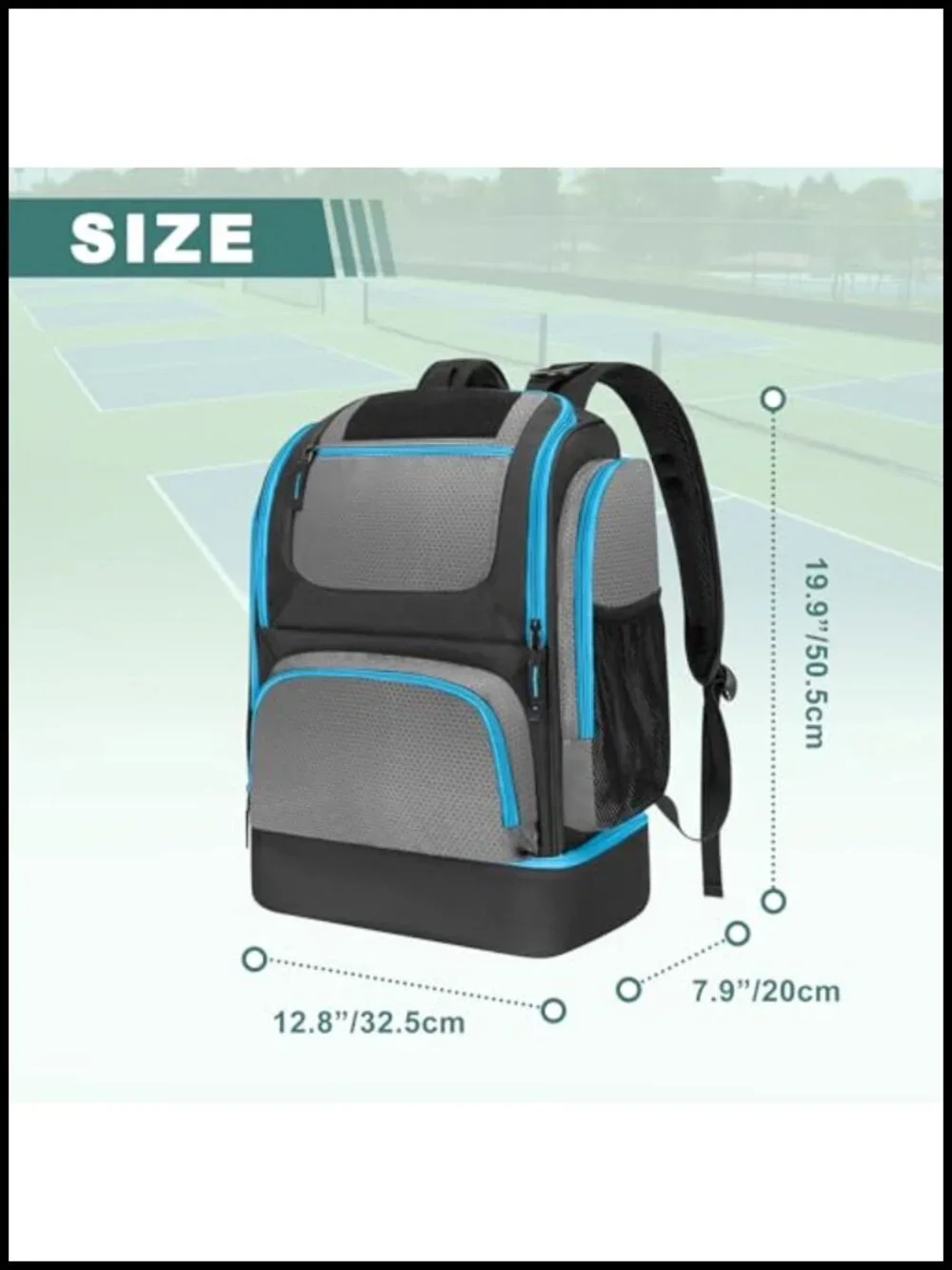 Pickleball Backpack for 4 Paddles with Shoe Compartment Nylon